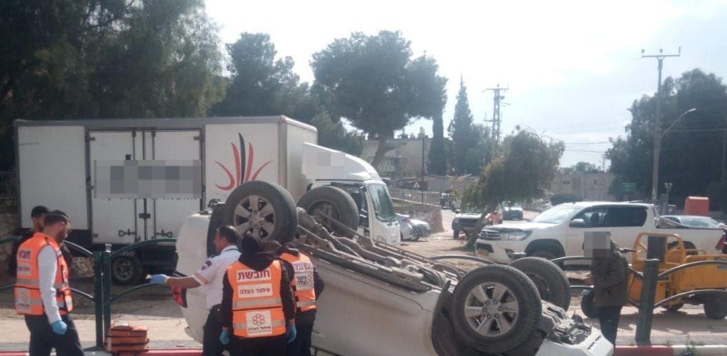 התהפכות רכב בבאר שבע