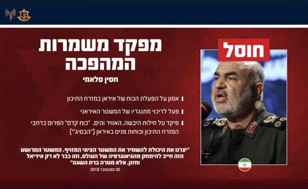 מפקד משמרות המהפכה, חסין סלאמי צילום-דובר צה"ל