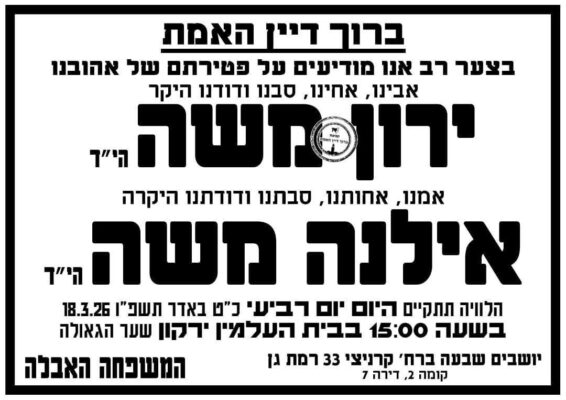 הותרו לפרסום שמות הנרצחים הלילה